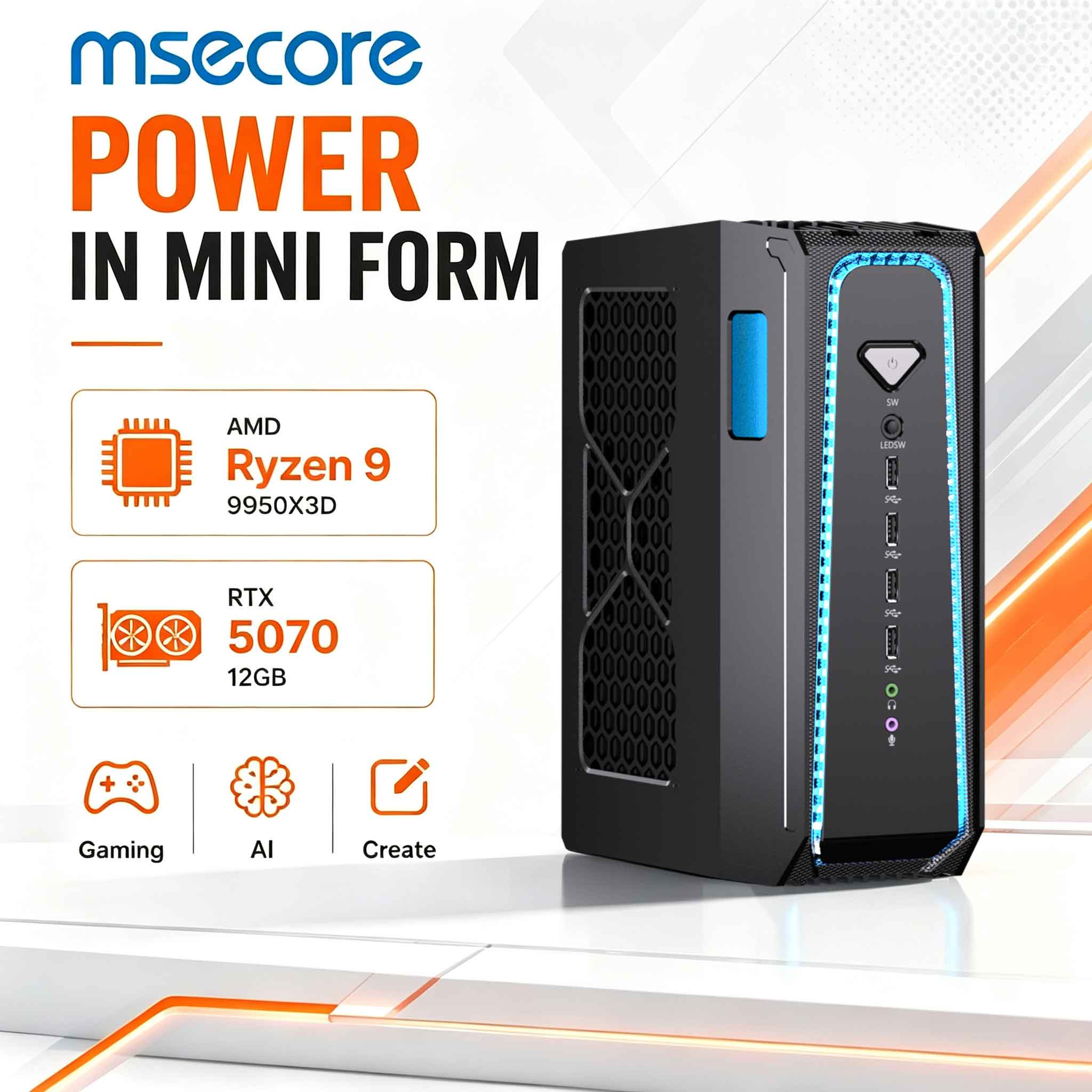 Pc Gaming Liquid - MSECORE Flüssigkeitsgekühlter Gaming-PC AMD Ryzen 9